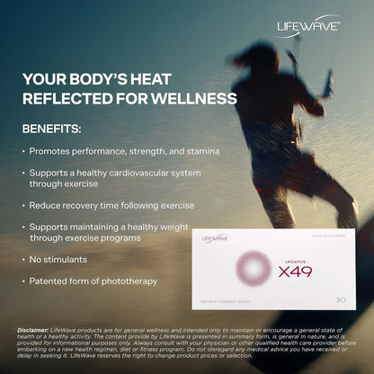 LifeWave X49® Patches - Promotes Performance, Strength & Stamina - Supports Maintaining a Healthy Weight Through Diet and Exercise Programs - No Drugs or Stimulants - Non-Transdermal - 30 Patches